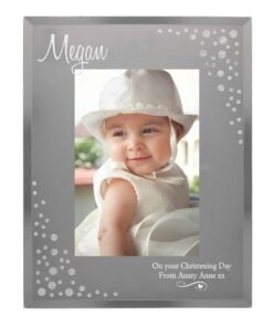 Personalised Swirls & Hearts Diamante 4×6 Glass Photo Frame