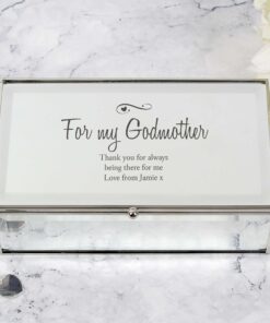 Personalised Swirls & Hearts Mirrored Jewellery Box