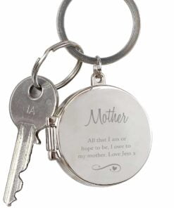 Personalised Swirls & Hearts Photo Keyring