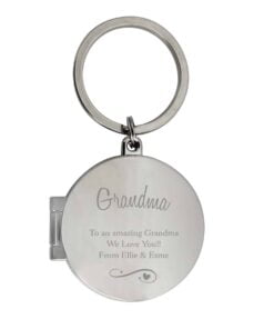 Personalised Swirls & Hearts Photo Keyring