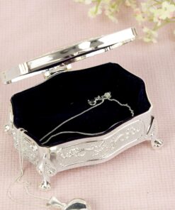 Personalised Swirls & Hearts Small Antique Trinket Box