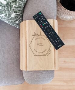 Personalised Take Time For Yourself Wooden Sofa Tray
