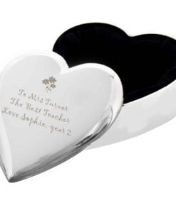 Personalised Teacher Heart Flowers Trinket Box