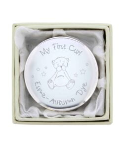 Personalised Teddy My First Curl Trinket Box