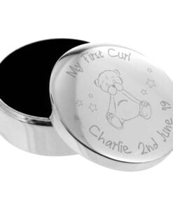 Personalised Teddy My First Curl Trinket Box