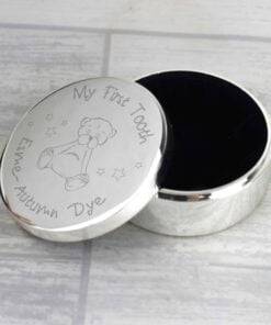 Personalised Teddy My First Tooth Trinket Box