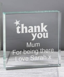 Personalised Thank you Large Crystal Token