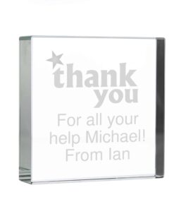 Personalised Thank you Large Crystal Token