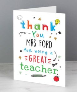 Personalised Thank You Teacher Card