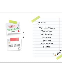 Personalised Thank You Teacher Card