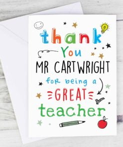 Personalised Thank You Teacher Card