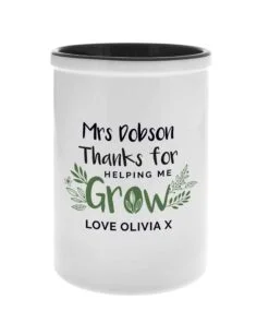 Personalised Thanks For Helping Me Grow Ceramic Stationery Pot