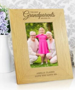 Personalised “”The Best Grandparents”” 4×6 Oak Finish Photo Frame