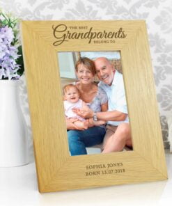 Personalised “”The Best Grandparents”” 4×6 Oak Finish Photo Frame