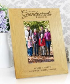 Personalised “”The Best Grandparents”” 4×6 Oak Finish Photo Frame