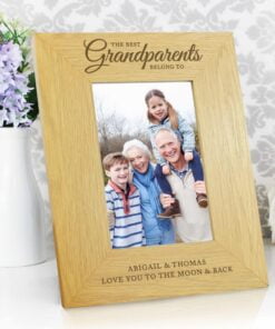 Personalised “”The Best Grandparents”” 4×6 Oak Finish Photo Frame