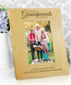 Personalised “”The Best Grandparents”” 4×6 Oak Finish Photo Frame