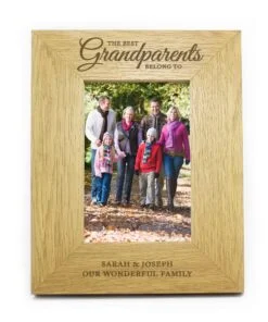 Personalised “”The Best Grandparents”” 4×6 Oak Finish Photo Frame