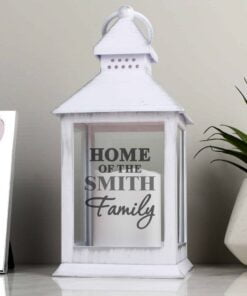 Personalised The Family White Lantern