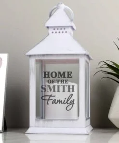 Personalised The Family White Lantern