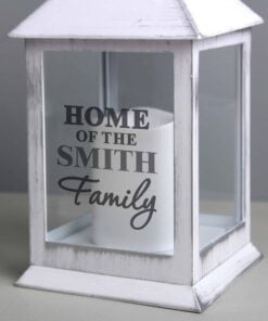 Personalised The Family White Lantern