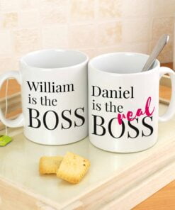 Personalised The Real Boss Mug Set
