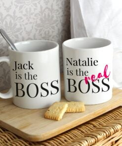 Personalised The Real Boss Mug Set