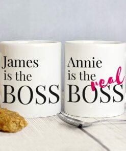 Personalised The Real Boss Mug Set