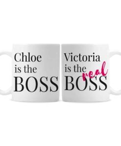 Personalised The Real Boss Mug Set