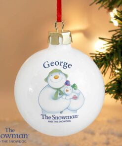 Personalised The Snowman and the Snowdog Bauble
