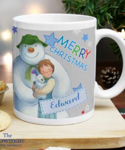 Personalised The Snowman and the Snowdog Blue Mug