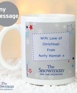 Personalised The Snowman and the Snowdog Blue Mug