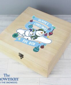 Personalised The Snowman and the Snowdog Large Wooden Christmas Eve Box