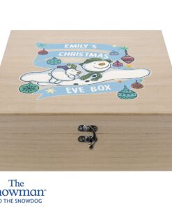 Personalised The Snowman and the Snowdog Large Wooden Christmas Eve Box