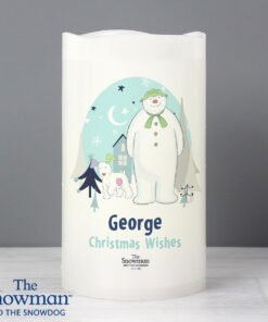 Personalised The Snowman and the Snowdog LED Candle