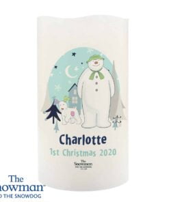 Personalised The Snowman and the Snowdog LED Candle