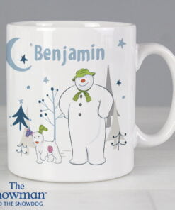 Personalised The Snowman and the Snow dog Mug