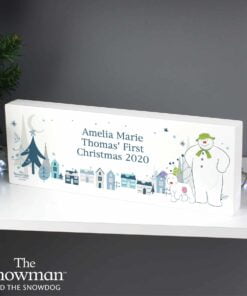 Personalised The Snowman and the Snowdog Wooden Block Sign