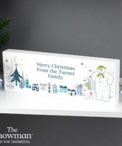 Personalised The Snowman and the Snowdog Wooden Block Sign