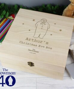 Personalised The Snowman Large Wooden Christmas Eve Box