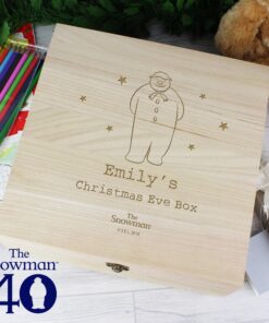 Personalised The Snowman Large Wooden Christmas Eve Box