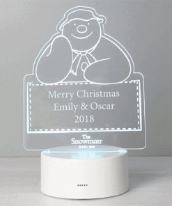 Personalised The Snowman LED Colour Changing Decoration & Night Light