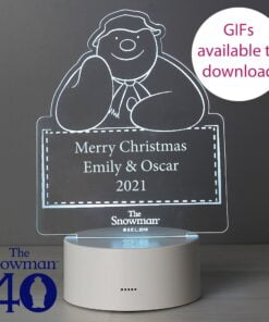 Personalised The Snowman LED Colour Changing Decoration & Night Light