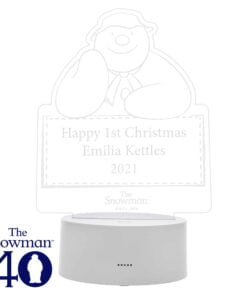Personalised The Snowman LED Colour Changing Decoration & Night Light