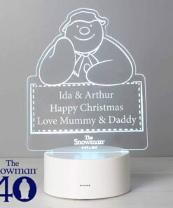 Personalised The Snowman LED Colour Changing Decoration & Night Light