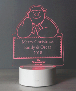 Personalised The Snowman LED Colour Changing Decoration & Night Light