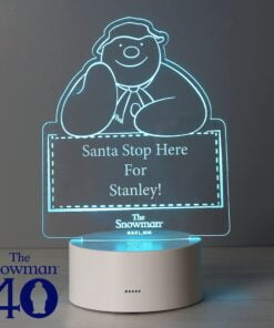 Personalised The Snowman LED Colour Changing Decoration & Night Light