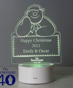 Personalised The Snowman LED Colour Changing Decoration & Night Light