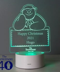 Personalised The Snowman LED Colour Changing Decoration & Night Light