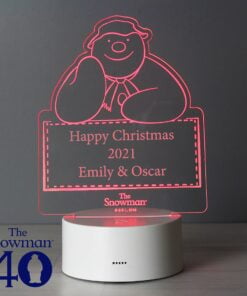 Personalised The Snowman LED Colour Changing Decoration & Night Light
